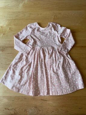 Ruffle Butts Long Sleeve Knit Twirl Dress 3T in Pink and White Polka Dots